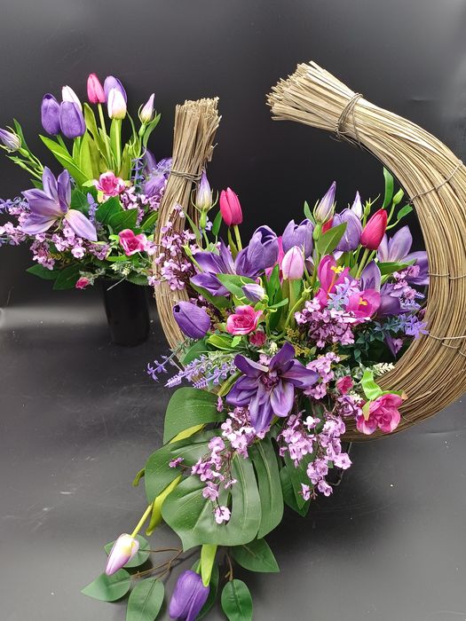 Komplet nagrobny wiosenno -wielkanocny