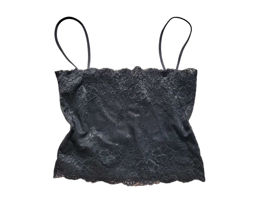Krótki czarny koronkowy top COOLCAT 36,S croptop