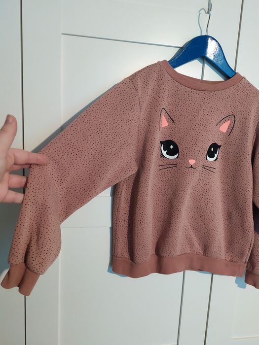 H&M bluza królik kropki 134/140