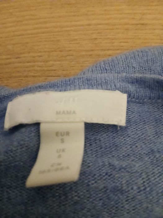 Sweter błękitny z dodatkiem wełny  H&M rozmiar S