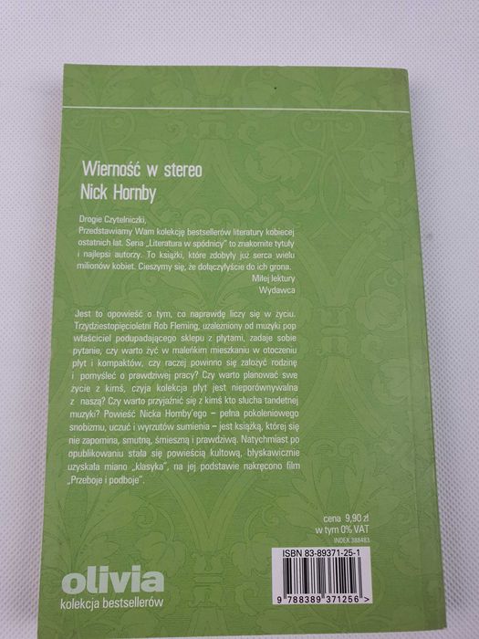 Książka Wierność w stereo, Nick Hornby
