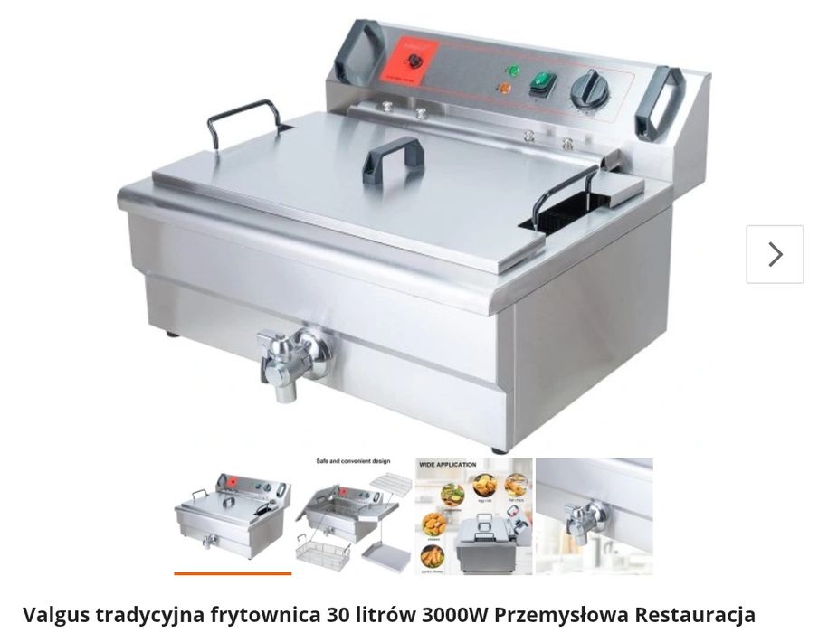 Valgus tradycyjna frytownica 30 litrów 3000W Przemysłowa