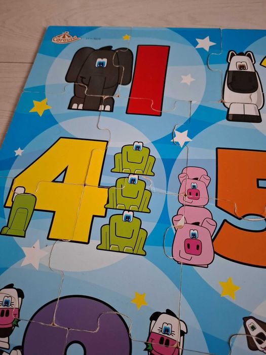 Duże puzzle 26 elementów Cyferki, zwierzątka Carousel 2+ 3+