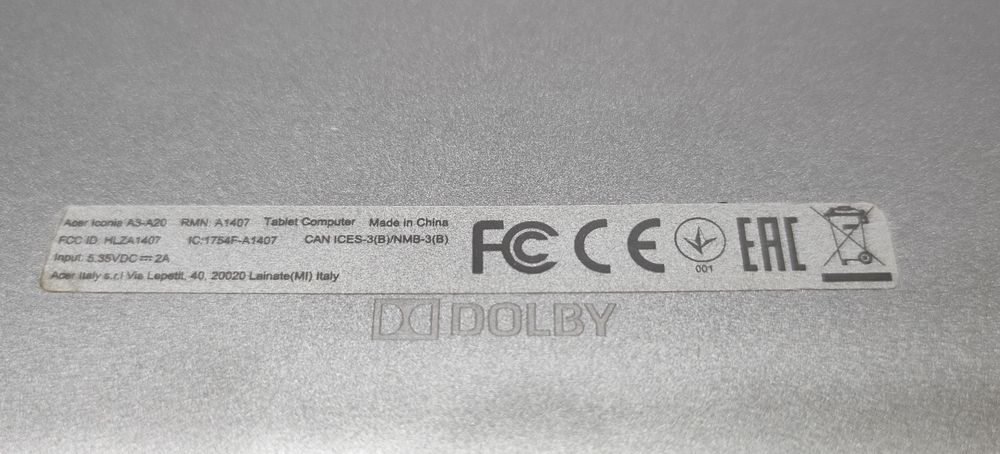 Продам планшет Acer A3-A20