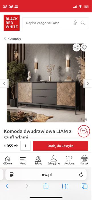 Komoda dwudrzwiowa LIAM z szufladami
