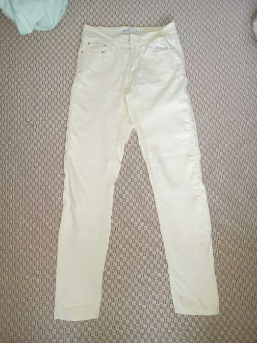 Spodnie dzins jasno żółty kremowy beżowy xs 34 troll