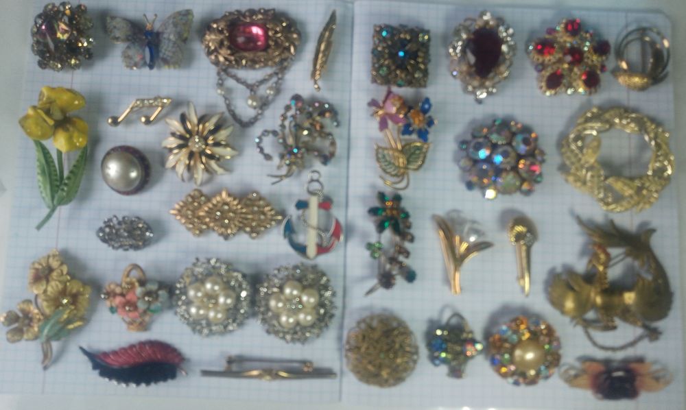 Брошь винтажная позолота