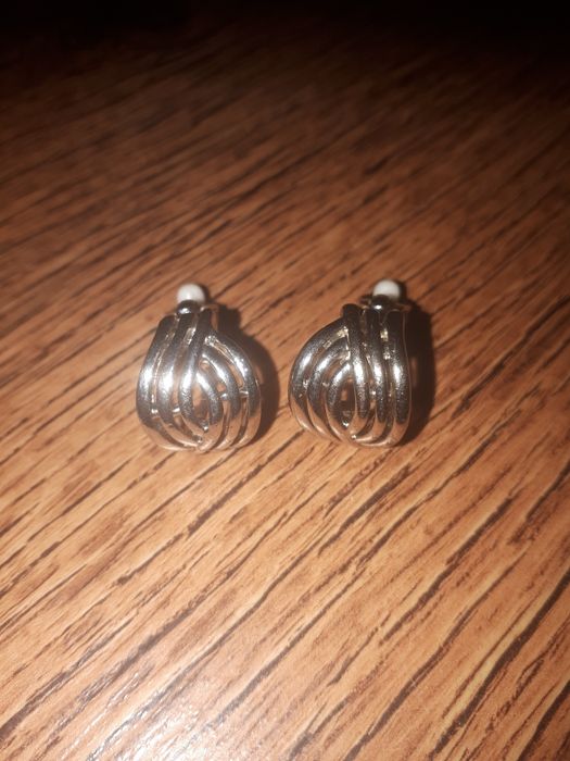 Srebrne klipsy vintage
