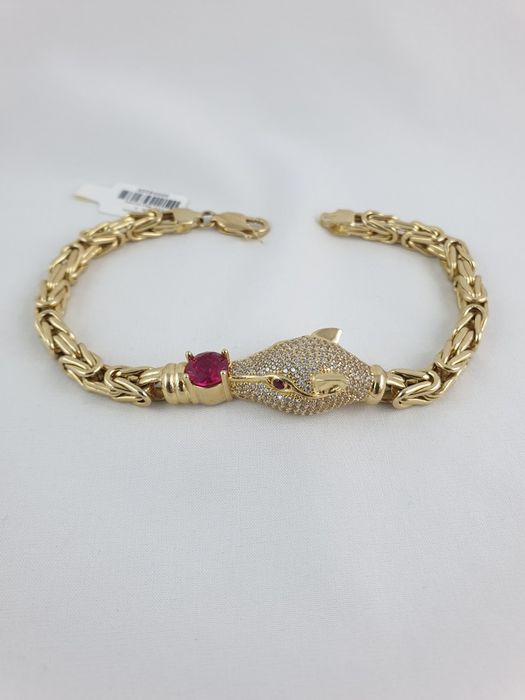 Luksusowa damska bransoletka królewska pantera Au.585