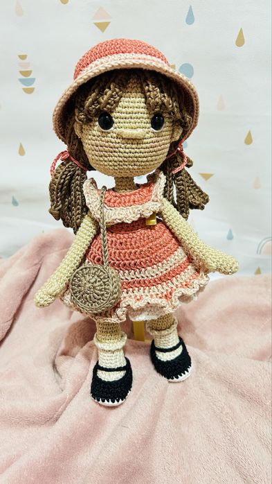 Lalka hand made 28cm ręcznie robiona na szydełku NA PREZENT/ZAMÓWIENIE