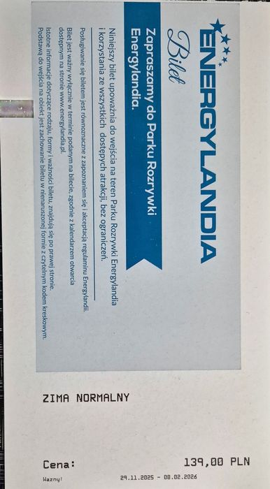 Energylandia bilet normalny