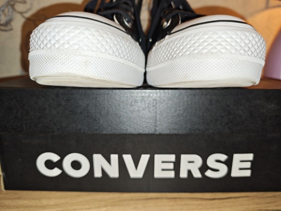 Кожаные черные кеды Converse