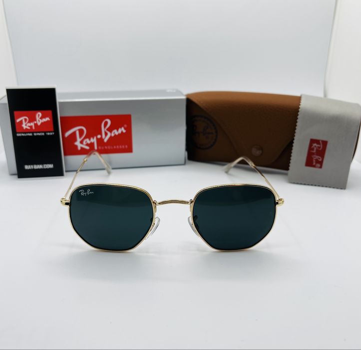 Солнцезащитные очки Ray-Ban Hexagonal 3548 Gold-Black 50мм стекло