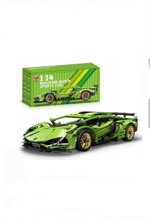 Nowe klocki model zielone Lamborghini skala 1:14 auto samochód hit na prezent jak lego technic kompatybilne z Lego