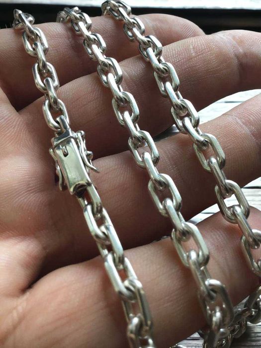 Срібний набір ланцюжок+хрестик, цепочка серебро+крестик набор мужской