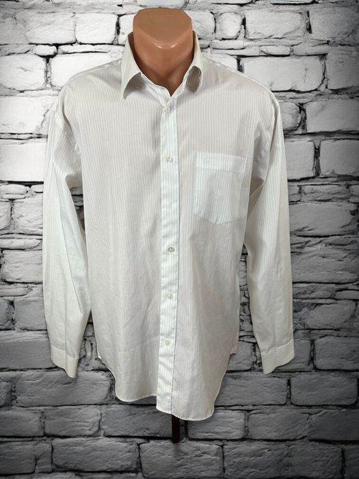 Versace Classic V2 roz. L męska biała koszula w paski vintage