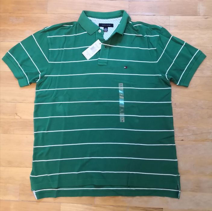 Koszulka Polówka Tommy Hilfiger, Zielona, rozm. L, 100% bawełna, oryg.