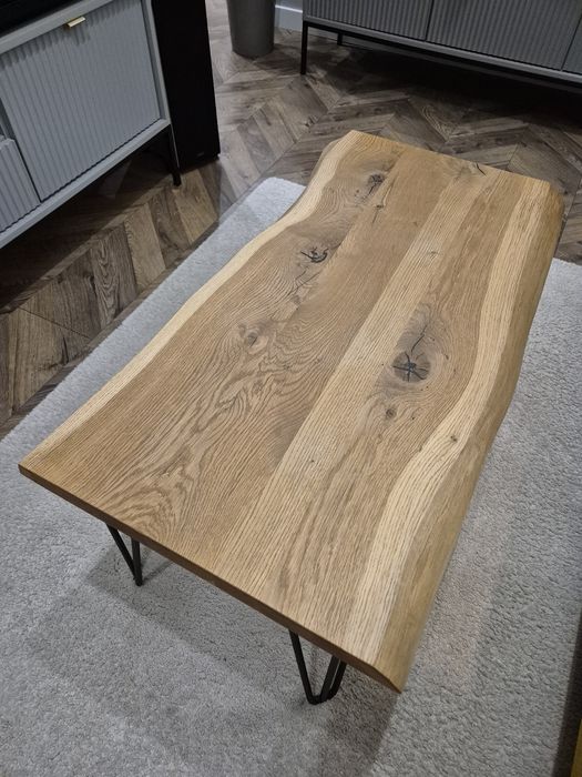 Stolik stół  kawowy dębowy drewniany loft industrial