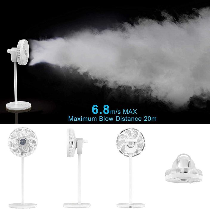 Wentylator Przenośny Leaderpro Dc 2w1 Bardzo Cichy 12,8 Turbo Pilotem