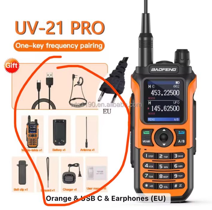 Baofeng  uv 21 pro Krótkofalówka walki talki fm radio  latarka  okazja