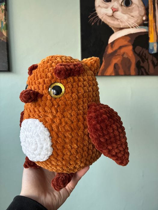 Duża pluszowa sowa na szydełku