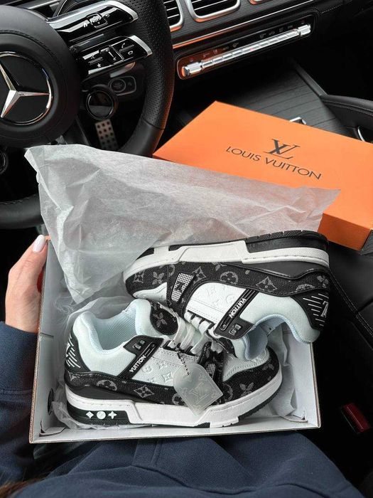 Кросівки Louis Vuitton Trainer White/Grey Premium | Кроссовки жіночі чоловічі