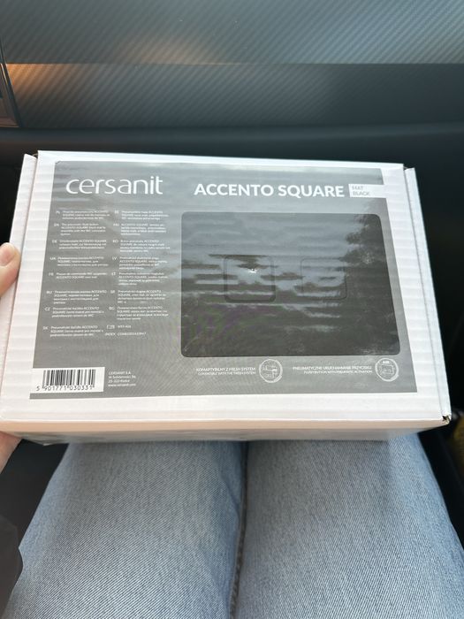 Przycisk spłukujący Cersanit Accento Square czarny mat – 2 szt.