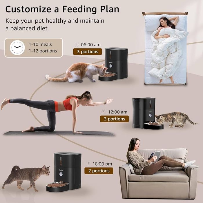 Автоматична годівниця для котів Balimo 2.4G WiFi, 3 л,