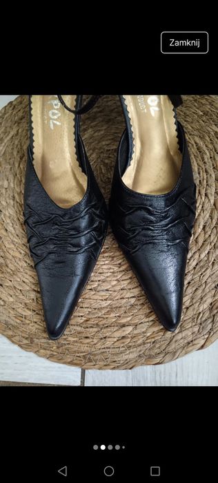 Szpilki wysokie czarne boho Vintage eleganckie retro lekkie wygodne