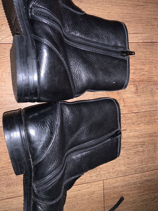 Ботинки кожаные цигейка