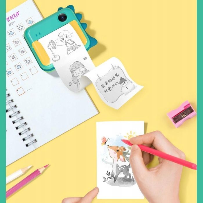 Aparat Natychmiastowy Polaroid Dla Dzieci Drukarka - Dinozaur