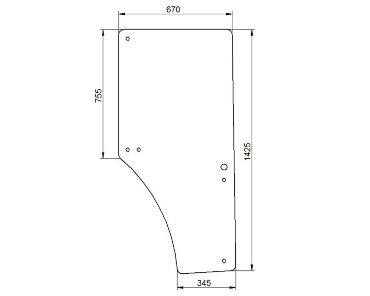 John Deere 6100, 6200, 6400, 6500, 6600,6020, 6920  -  szyba  S 32