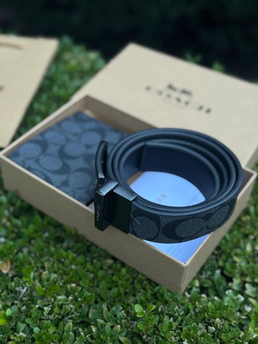 Подарунковий набір Coach New York набор подарочный Коач кошелек ремень