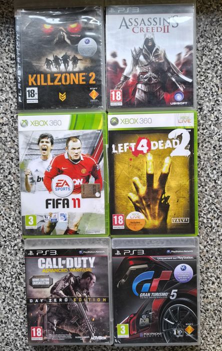 Conjunto de 6 jogos Xbox 360/PlayStation 3