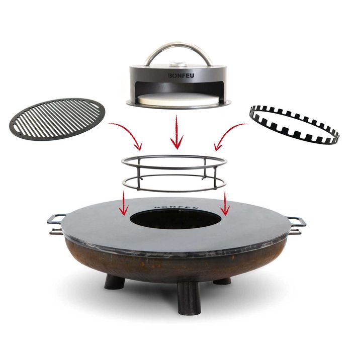 Lareira/Braseiro exterior BonBowl em Corten Preto