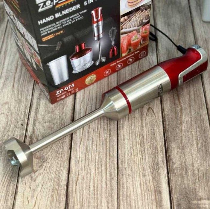 НЕМЕЦКИЙ Блендер 5 В 1 ZepLine ZP-074 1500 Вт Красный