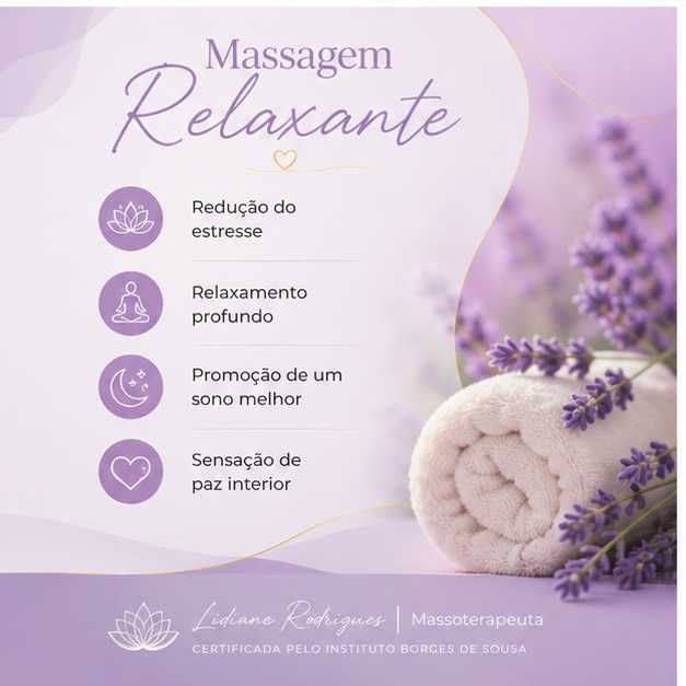 MASSAGENS PARA SENHORAS  Sou Massoterapeuta e realizo atendimentos exclusivamente para mulheres.  Massagem Relaxante, Terapêutica, Modeladora