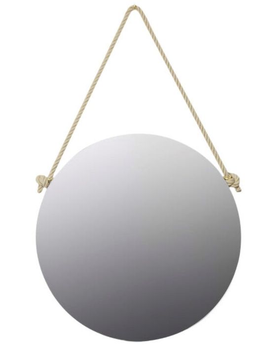 Espelho redondo em cinza