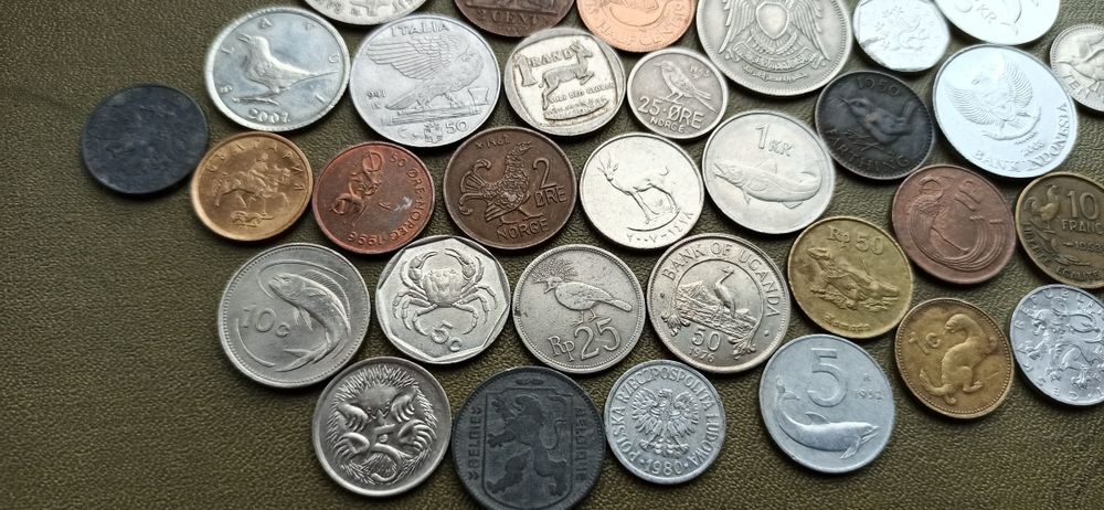 Тварини на монетах світу, фауна, 30шт