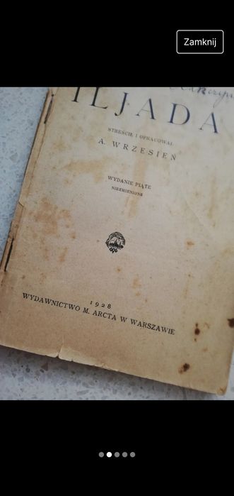 Iljada Illiada Homer antyczna klasyka 1928 wydanie piąte