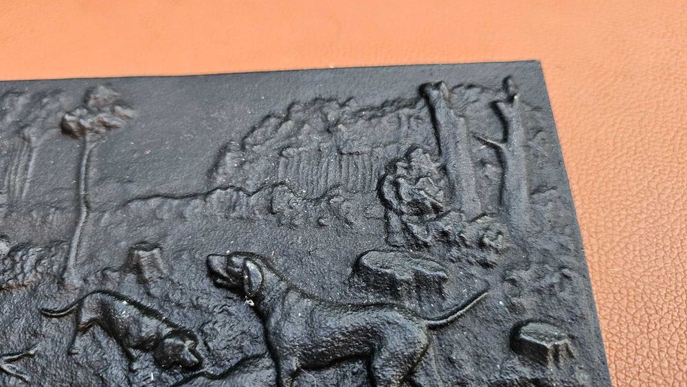 Obraz,relief żeliwny myśliwski,odlew