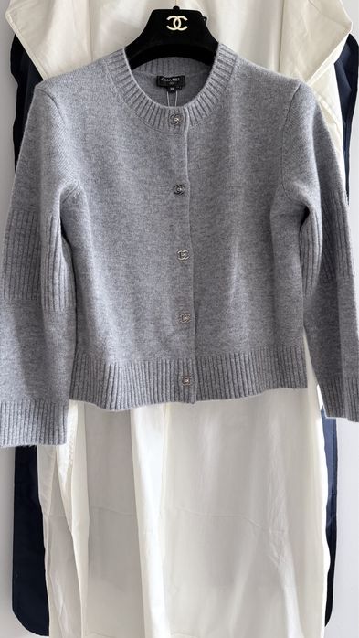 Sweter Chanel Kaszmir Szary