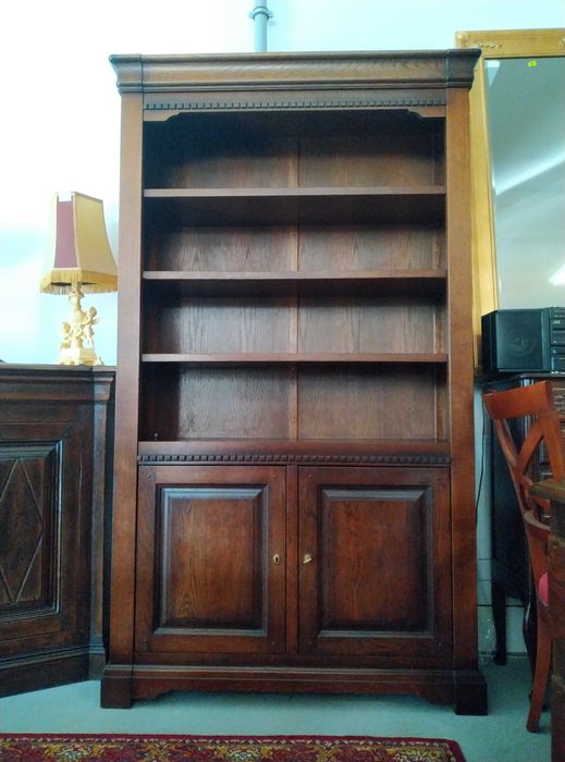 Biblioteka regał otwarty witryna lite drewno dębowe