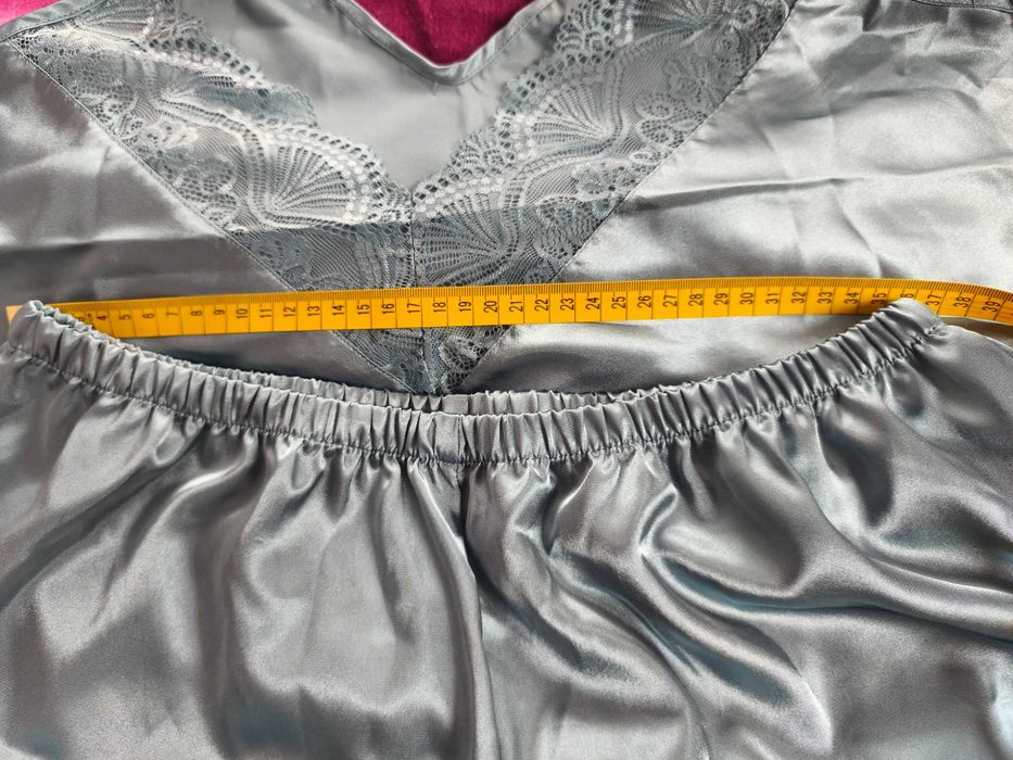 Komplet piżamkowy, letni z satyny