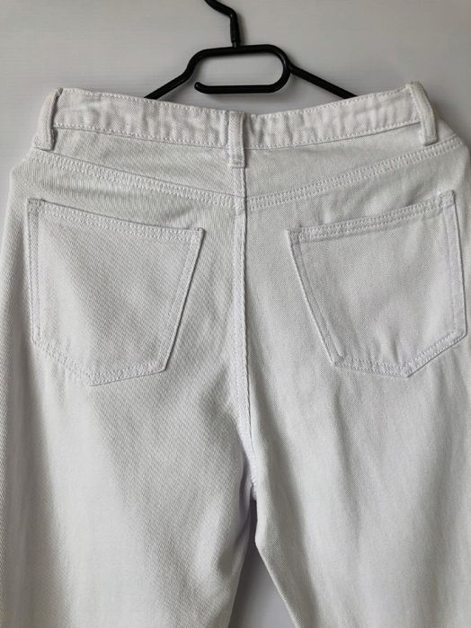 Shein Jeansy Mom Białe Z Dziurami 36 S