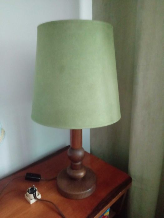 lampa stojąca  stołowa drewniana