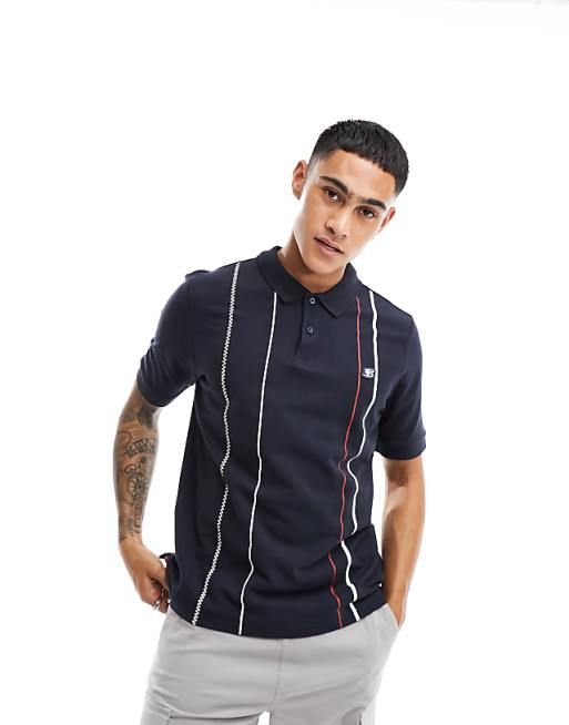Koszulka polo granatowa w paski Ben Sherman XXL