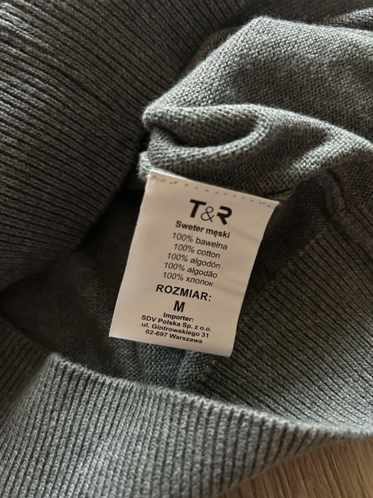 Sweter ze stójką z golfem golf męski bawełna bawełniany nowy M