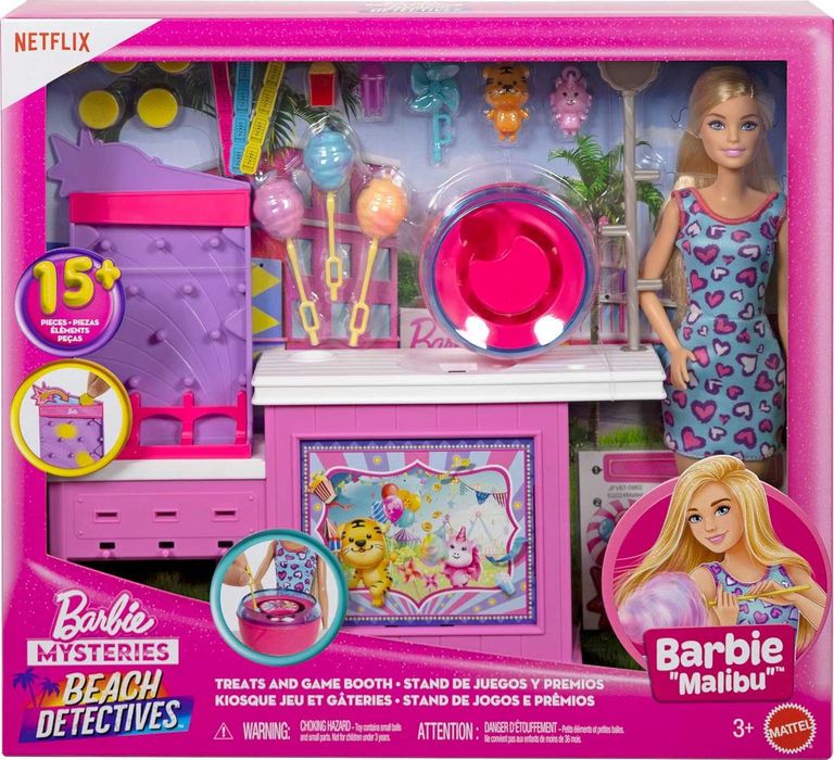 Набор с Барби Развлекательный автомат Сладкая вата Barbie Malibu