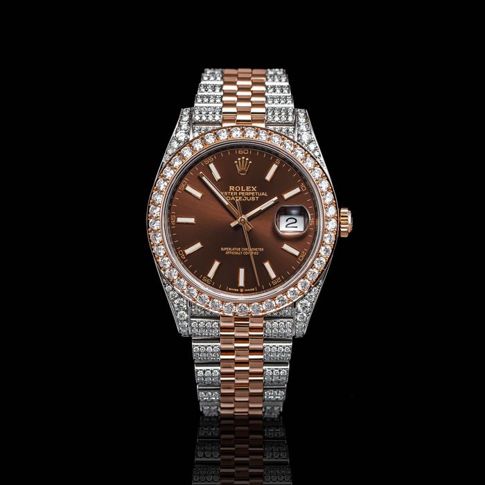 ICED Rolex Datejust 41 tarcza czekoladowa